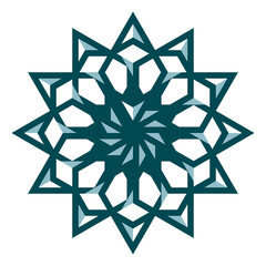 Geometric Islamic Star Pattern Vector Illustration