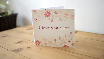 I love you text a lot greeting card