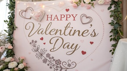 Elegant happy valentines day decorative text design