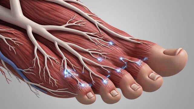 Animation: Lateral Plantar Nerve and Foot Innervation Travel