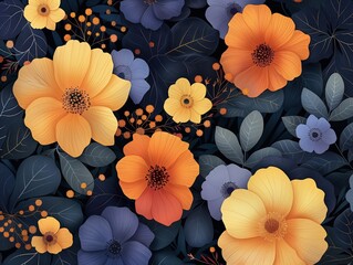 Orange and Purple Flower Collage