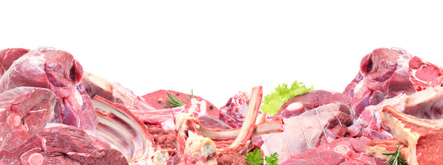 Meat lamb on a white background isolated