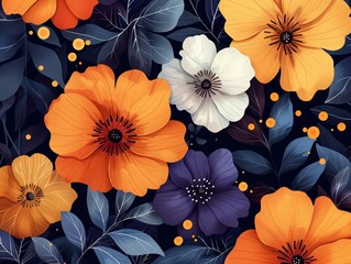 Orange and Purple Flower Collage
