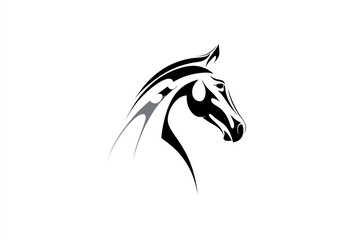 Minimalist Tribal Horse Head Silhouette for Chinese New Year 2026 Zodiac