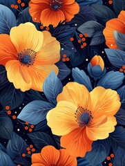 Orange and Purple Flower Collage