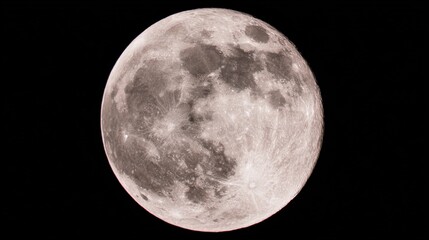 Obraz premium phase. A detailed closeup of the full moon, showcasing its textured surface against the dark expanse of space. STEM education sheets.