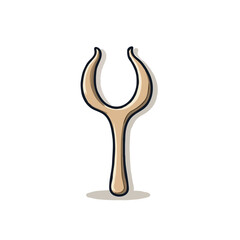 Unique stylized slingshot art conveys primitive tool craftsmanship with modern design illustration