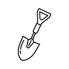Simple line drawing of a shovel