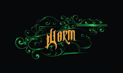 WORM lettering custom style design