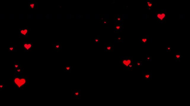 love heart falling animation, 4k video