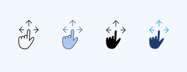 Movement Multiple Icon Illustration Vector