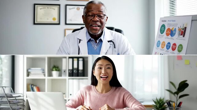 Healthcare Professionals Engaging in Medical Consultation and Data Presentation in Modern Office