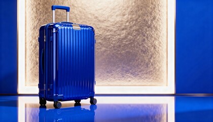 Blue Hard Shell Suitcase in Modern Studio Lighting