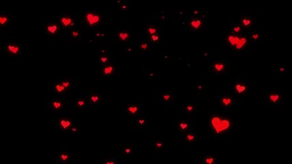  Red heart icons falling Motion Background ,love particle animation for valentine’s day, 4k video - Powered by Adobe