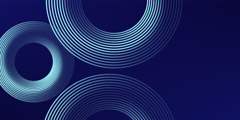 Modern shiny blue circle lines pattern. Abstract blue glowing geometric lines on dark blue background. dark blue background.