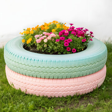 colorful flowers in a pot