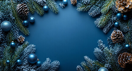 Close-Up of Blue Christmas Decoration with Relief Texture and Metallic Details &mdash; Corporate Ad, Promotional Material