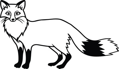 Obraz premium fox stylized silhouette vector illustration 