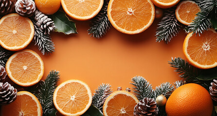 Macro Detail of Orange and Natural Elements with Bokeh Effect and Golden Light Dots &mdash; Commemorative Card, Seasonal Ad