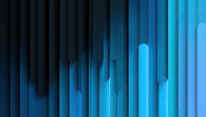 Fototapeta premium Vertical abstract design with layered blue gradients. Shading and shapes creating a simple design