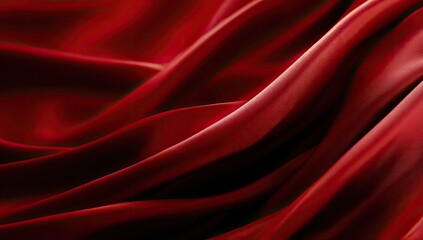 Obraz premium Close-up of flowing crimson fabric, highlighting rich textures and elegant folds