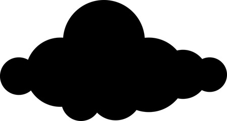 Fluffy Black Cloud Silhouette PNG | Cute Cartoon Isolated Cloud Clipart on Transparent Background