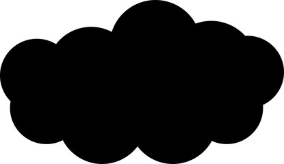 Fluffy Black Cloud Silhouette PNG | Cute Cartoon Isolated Cloud Clipart on Transparent Background