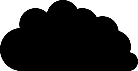 Fluffy Black Cloud Silhouette PNG | Cute Cartoon Isolated Cloud Clipart on Transparent Background