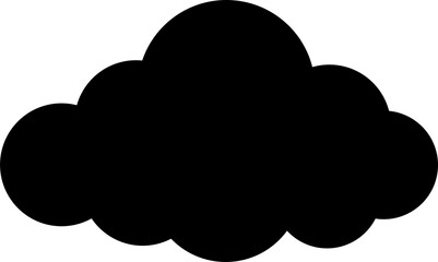 Fluffy Black Cloud Silhouette PNG | Cute Cartoon Isolated Cloud Clipart on Transparent Background