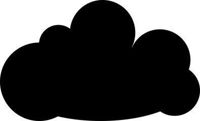 Fluffy Black Cloud Silhouette PNG | Cute Cartoon Isolated Cloud Clipart on Transparent Background