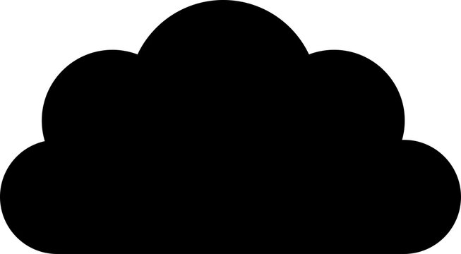 Fluffy Black Cloud Silhouette PNG | Cute Cartoon Isolated Cloud Clipart on Transparent Background