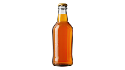Kombucha glass bottle fermented tea probiotic drink healthy beverage refreshment studio isolated on white background