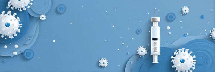 Vaccine Promotion Background With Sterile Design and Empty Banner Space for Health-Related Messages