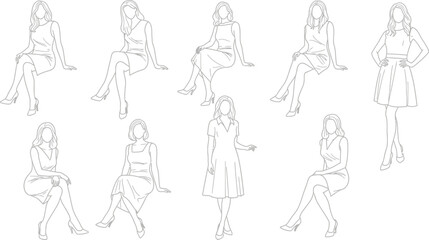 vector illustration of a man  and woman, group of people, silhouette of peoples