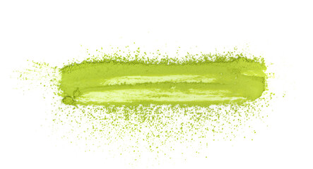Matcha powder isolated, green tea pile