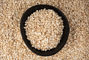 Puffed buckwheat textured background