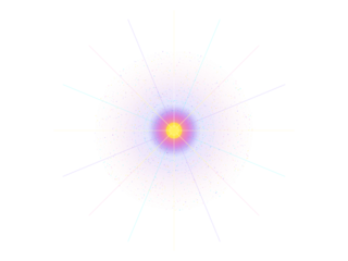 Vibrant yellow and purple starburst effect with lines on isolated transparent background