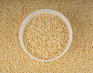 Puffed millet textured background