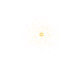 A bright yellow sparkler isolated on transparent background with sparks flying around it