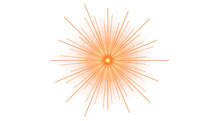 Obraz premium Vibrant orange starburst with radiating lines isolated on transparent background shining brightly