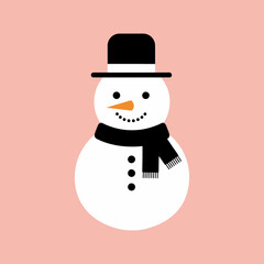 Simple frosty friend with a top hat and scarf against a pastel backdrop