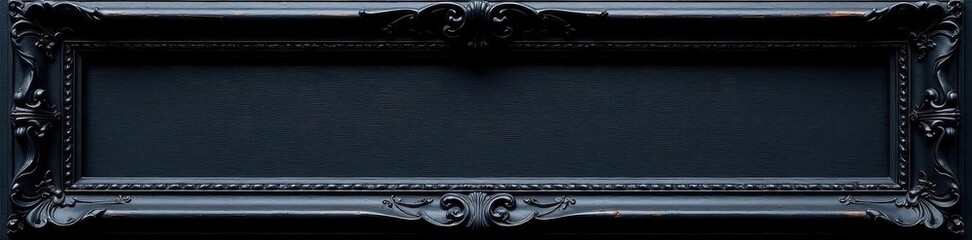 Elegant black carved wood picture frame, isolated , art frame, wood frame, home decor