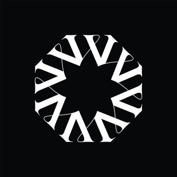 W letter logo design in a diamond shape, W monogram logo, W initial logo, W letter Flower design, W star logo design