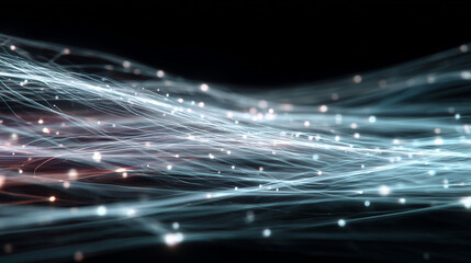 Data Streams Flowing Through Digital Server Network - Tech Infrastructure Visualization