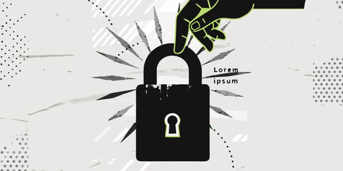 A hand unlocking a padlock symbolizing security breach or access granted