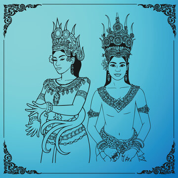 apsara khmer vector art graphic kh