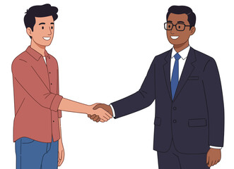 Fototapeta premium Business handshake between diverse professionals symbolizing partnership agreement and success in the corporate world startup