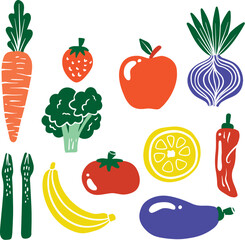 Adorable vegetables for menus recipes blog decoration vector