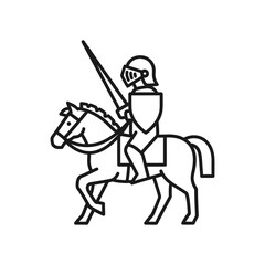 Knight on horseback with spear and shield medieval warrior.