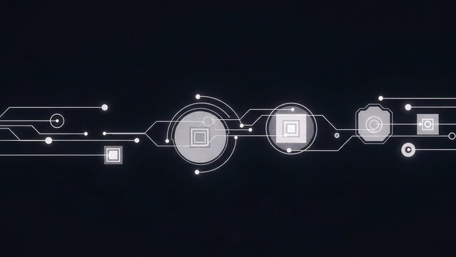 Linked icons and highlighted nodes depict secure ledger movements clearly